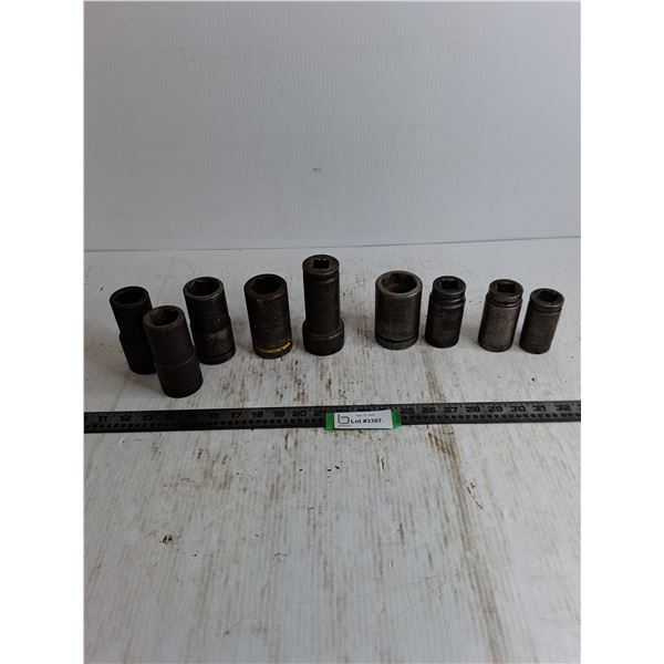 (9) Assorted Brand 1" Sockets