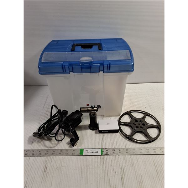 Plastic Tote,Reel,Video capture Device,Butane Torch,Video Light