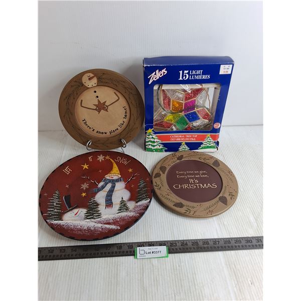 Decorative Christmas Plates, Electric Cathedral Tree Topper - Tested