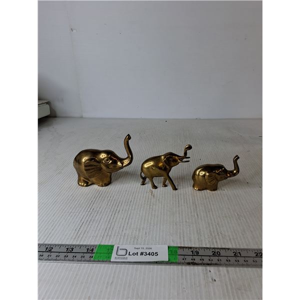 (3) Brass Elephants