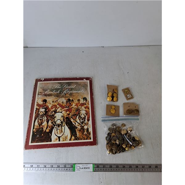 The Great British Regiments Sample Badges, Assorted Military Buttons