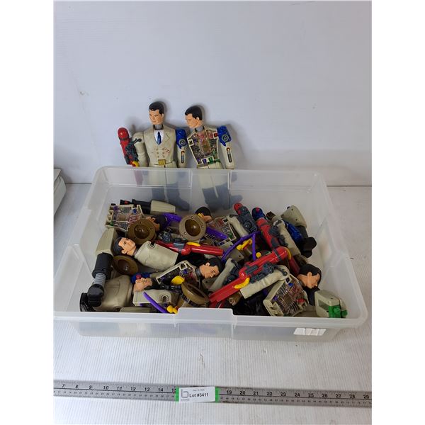 Clear Tote With Lid Filled With Inspector Gadget Accessories