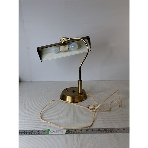 Brass Desk Lamp 13 x15  (powers on)