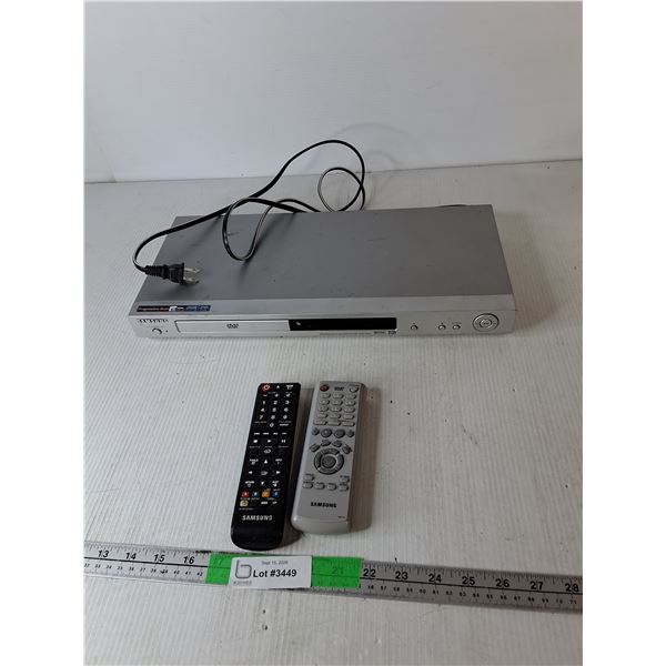 Samsung DVD Player- Powers On & (2) Remotes- Untested