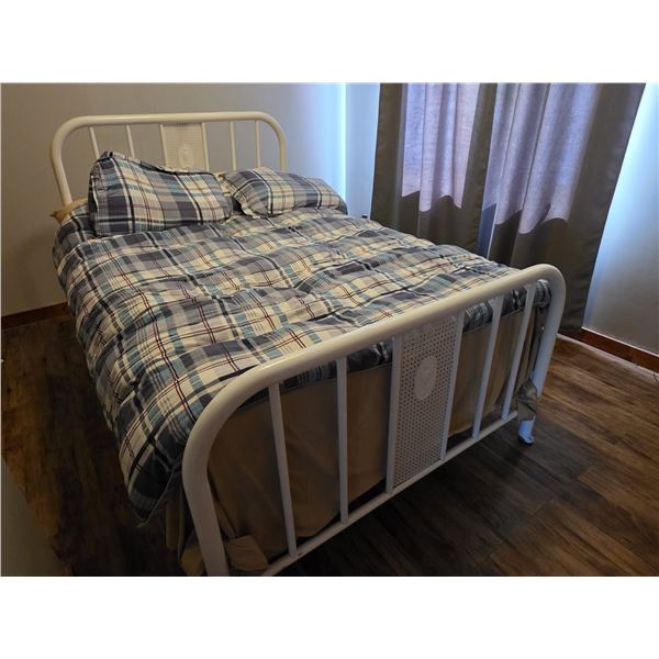 White Iron Frame Bed-Located offsite at Chante Lake, SK