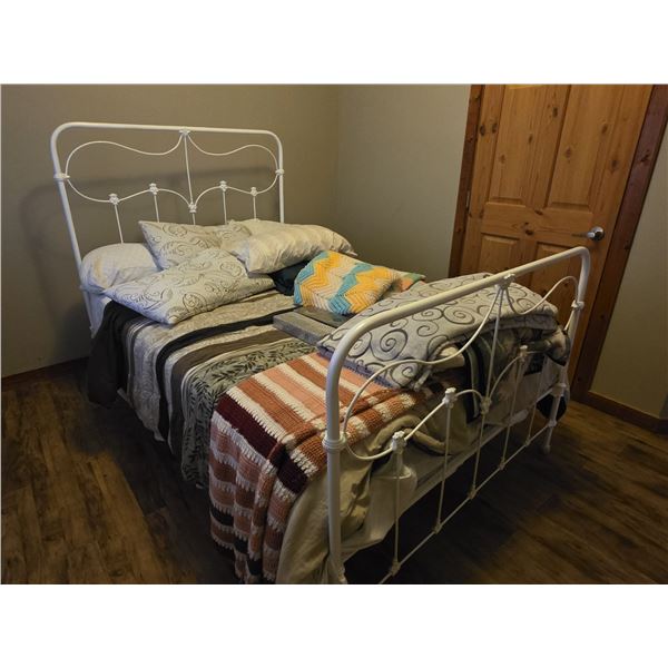 White Iron Frame Bed-Located offsite at Chante Lake, SK