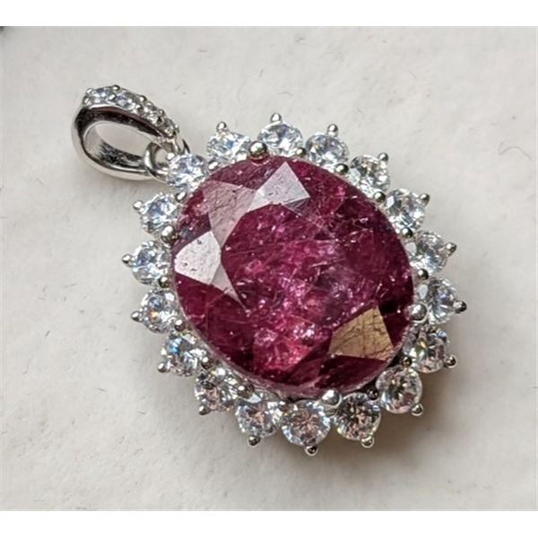 *^3.1 Gram Certified Silver Ruby gemstone Pendant ($5,068 Appraisal)