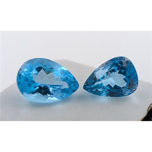 *^49.33 ct Certified Royal Blue Topaz gemstone pair ($12,550 Appraisal)