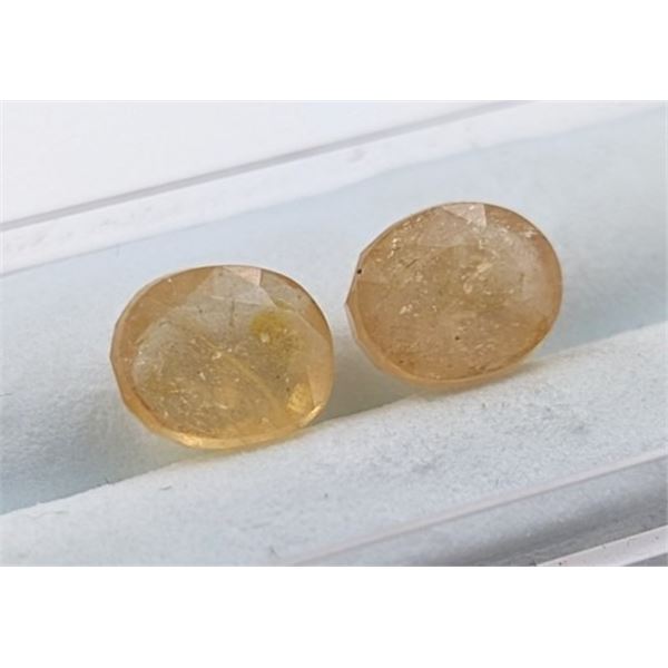 *^6.81 ct Certified Kashmir Yellow Sapphire gemstone Pair ($8,512 Appraisal)