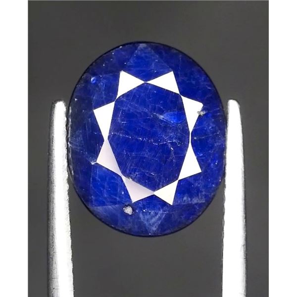 *^7.3 ct Certified Deep Blue Sapphire gemstone ($8,760 Appraisal)