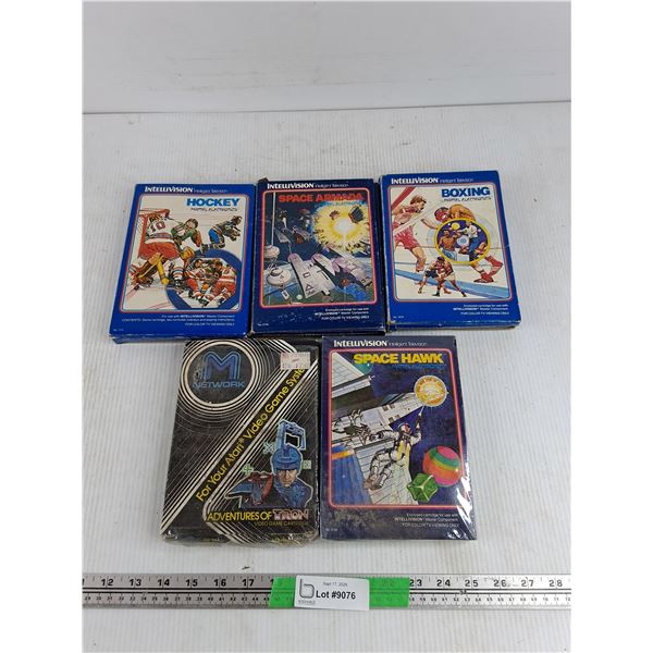 Vintage Intellivision Game Cartridges - Hockey, Space Armada, Boxing, Space Hawk, Misc