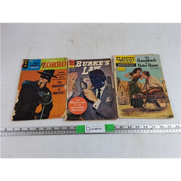 Vintage Comics - Burkes Law, Zorro, The Hunchback of Notre Dame