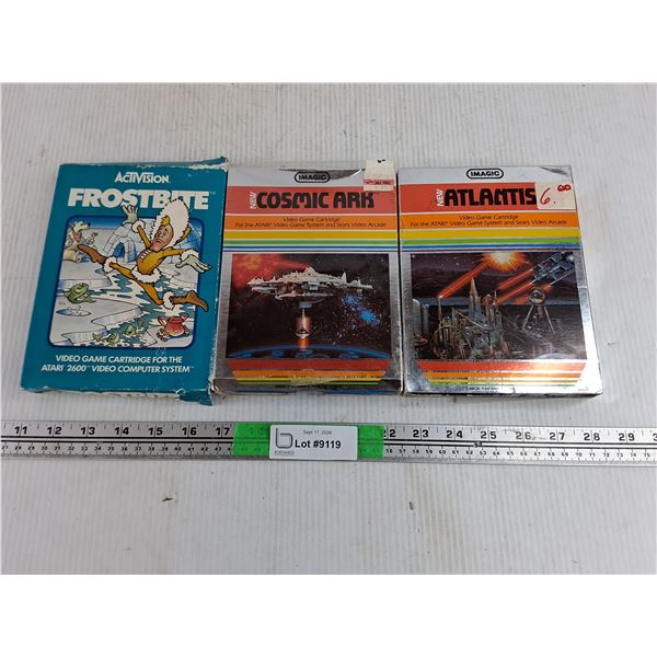 Vintage Atari Game Cartridges - Frostbite, Cosmic Ark, Atlantis