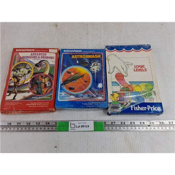 Intellivision & Fisher Price Game Cartridges - Astrosmash, Logic Levels, Advanced Dungeons & Dragons