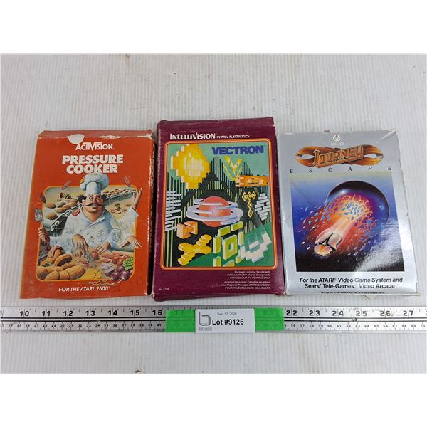 Vintage Game Cartridges - Pressure Cooker, Vectron, Journey Escape