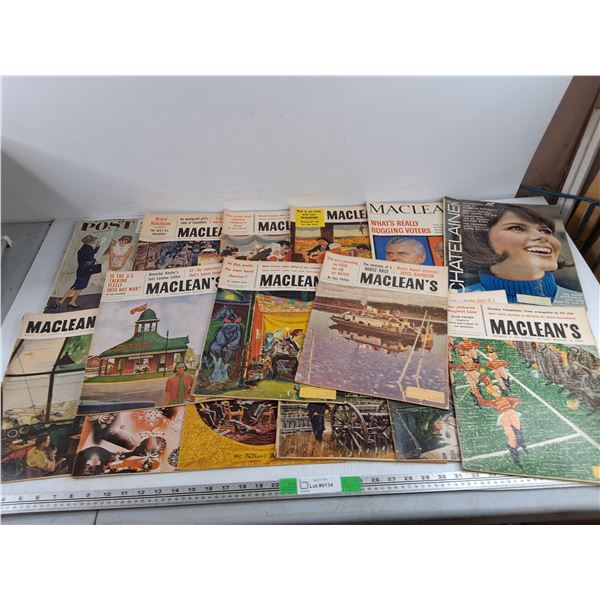 Vintage Magazines - Macleans, Chatelaine, Post