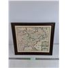 Image 1 : Framed Map of North America 21" x 18"