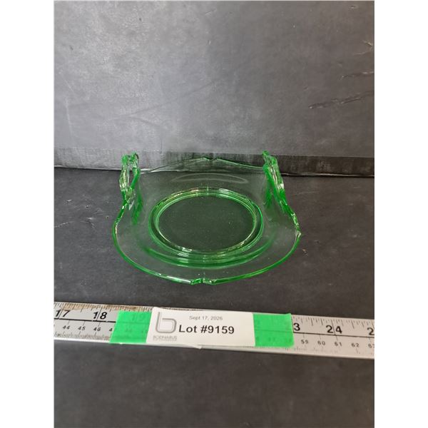 Uranium Glass Candy Dish 7.25" Diameter
