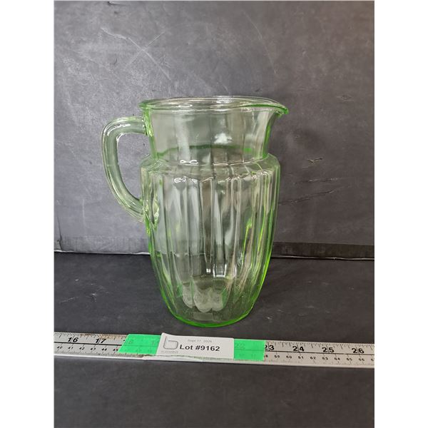 Uranium Glass Pitcher 8.25" Tall