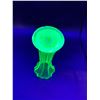 Image 6 : Uranium Glass Ruffled Vase 9.5" Tall