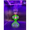 Image 4 : Uranium Glass Oil Lamp with Chimney 18.5" Tall