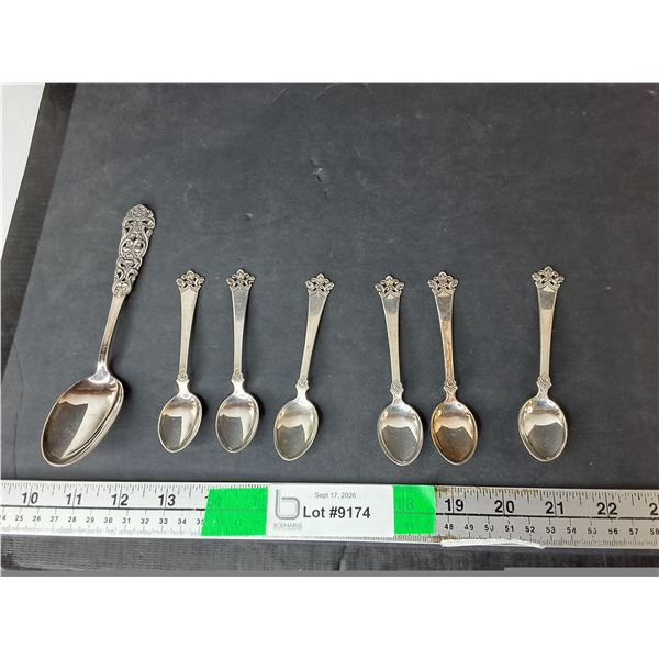 Sterling Silver Tablespoon & (6) Coffee Spoons