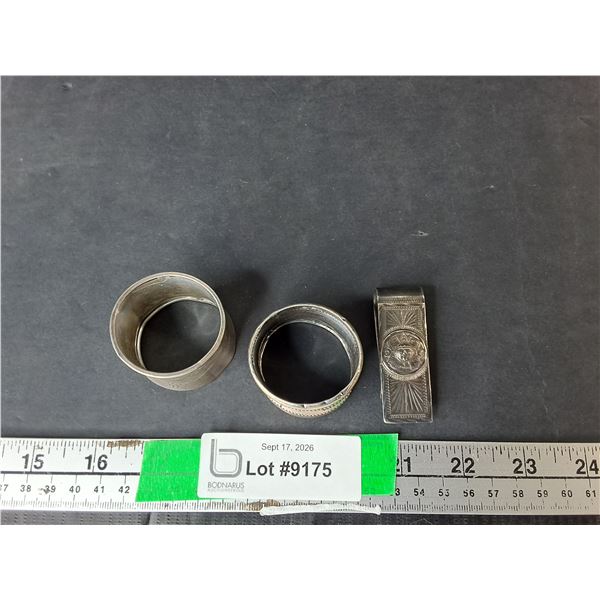 Sterling Silver Napkin Rings & Clip