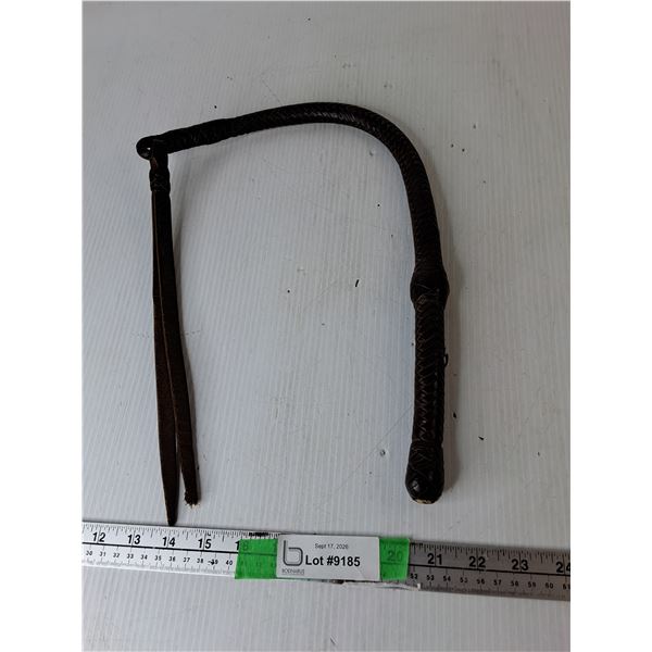 Antique Plaited Leather Stock Whip