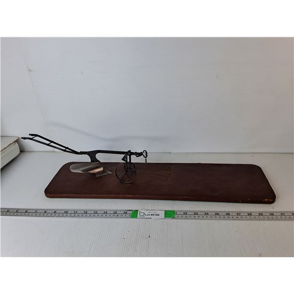 Folk Art Salesman Sample Metal Farm Plow - 25x7x6"