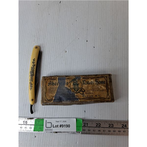 Vintage Straight Razor with Sharpening Stone