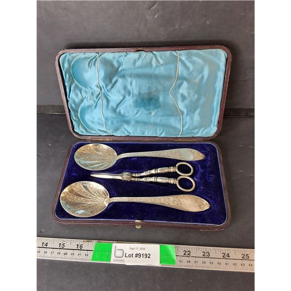 Antique Silver Plated Fruit & Berry Serving Set