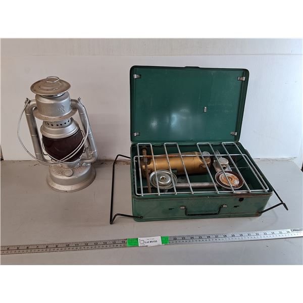 Vintage Eaton's Portable Camp Stove & Beacon Oil Lantern 14"- Can't Ship