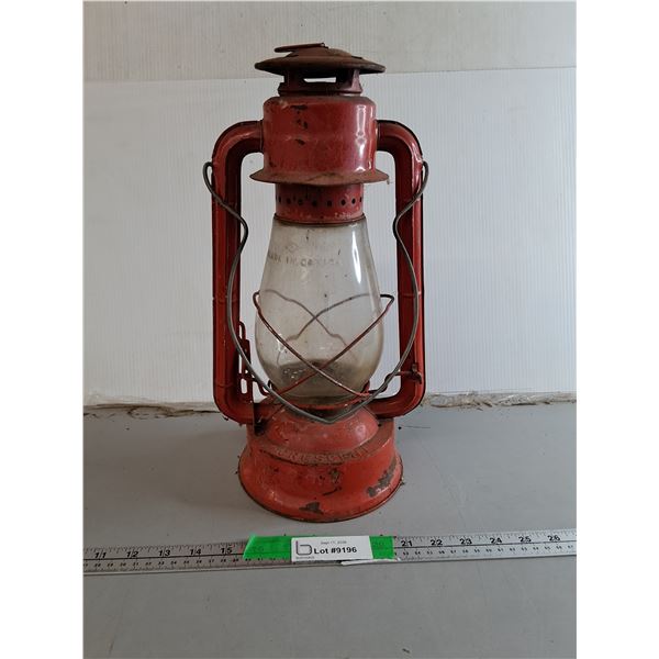 Vintage Crescent Kerosene Oil Lantern 14.75"