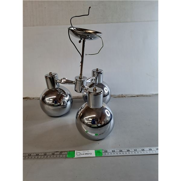 Metal MCM Style Chrome Ceiling Lamp 14"