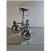 Image 1 : Metal MCM Style Chrome Ceiling Lamp 14"