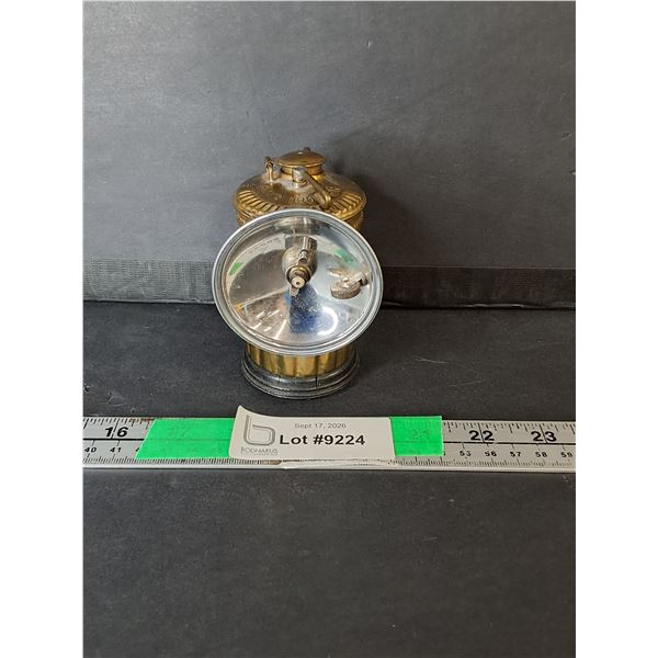 Vintage Brass Carbide Miner's Lamp