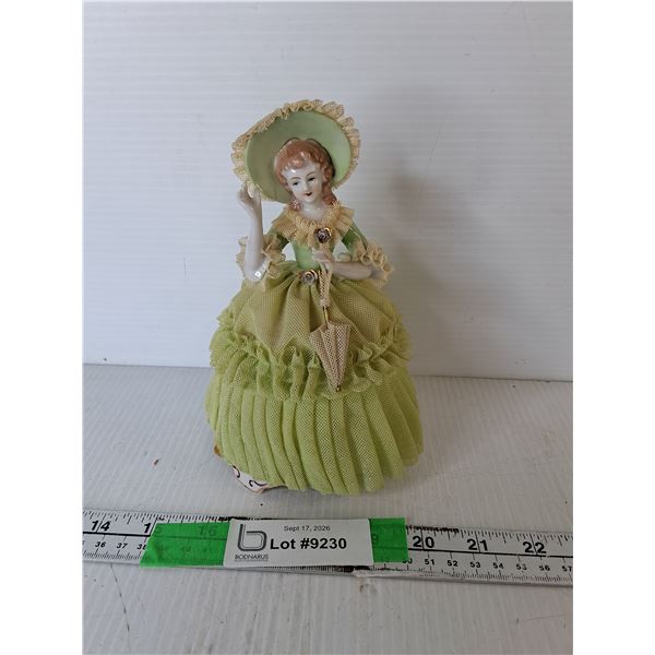 Woman Musical Ceramic Trinket Box 7.5"- Working