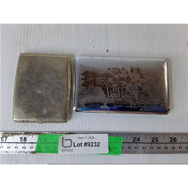 (2) Vintage Metal Cigarette Cases