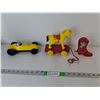 Image 1 : Plastic Cowboy Boot Coinbank, Toy Pullhorse & Windup Racecar