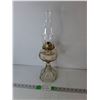 Image 1 : Glass Oil Lamp, Burner & Chimney 18"-Non Matching