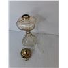 Image 2 : Glass Oil Lamp, Burner & Chimney 18"-Non Matching
