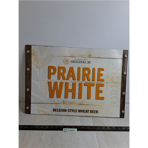 Original 16 Prairie White Advertising Sign - 22" x 15"
