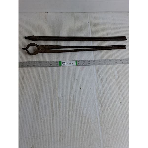 (2) Vintage Blacksmithing/Farrier Tools