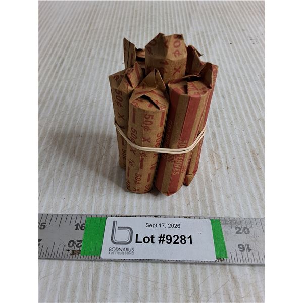 (7) Rolls of Canadian Pennies