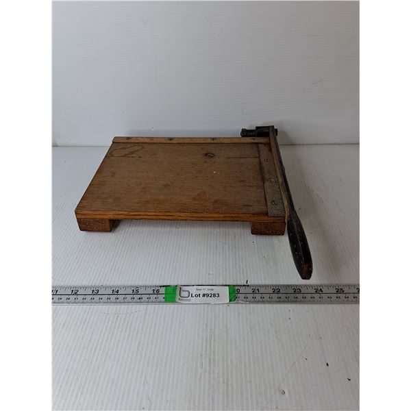 Vintage Wooden Paper Cutter - 12x9"