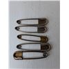Image 2 : (5) Metal Jumbo Safety Pins up to 4.5"