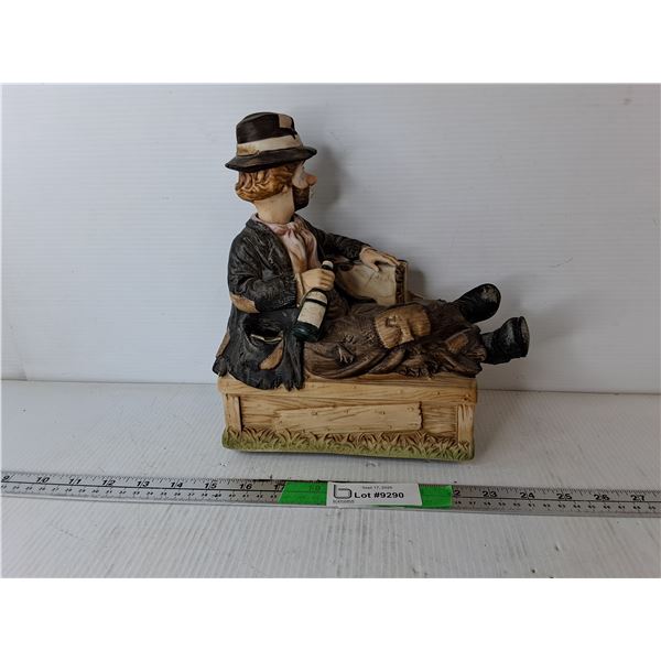 Willie the Whistler Ceramic Hobo Clown 10" Tall- As Is