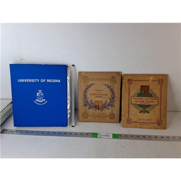 Vintage Military Uniform Books & Binder with Card Pages