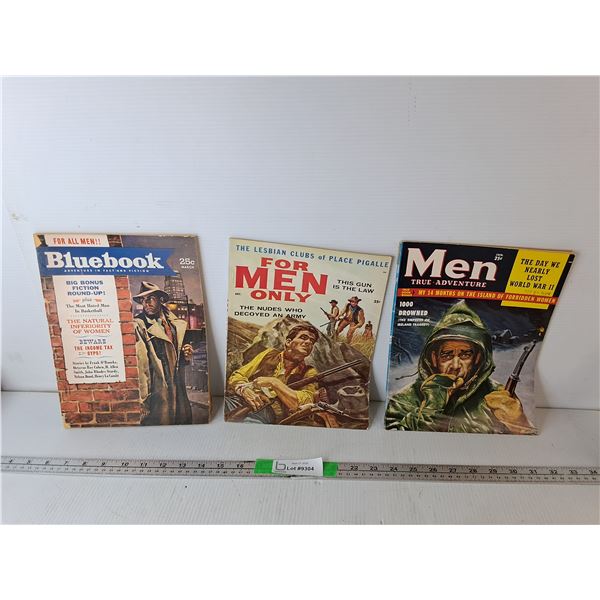 (3) Vintage Men's Magazines- As Is