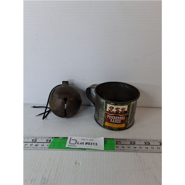Metal Cowbell & Ponderosa Ranch Souvenir Mug